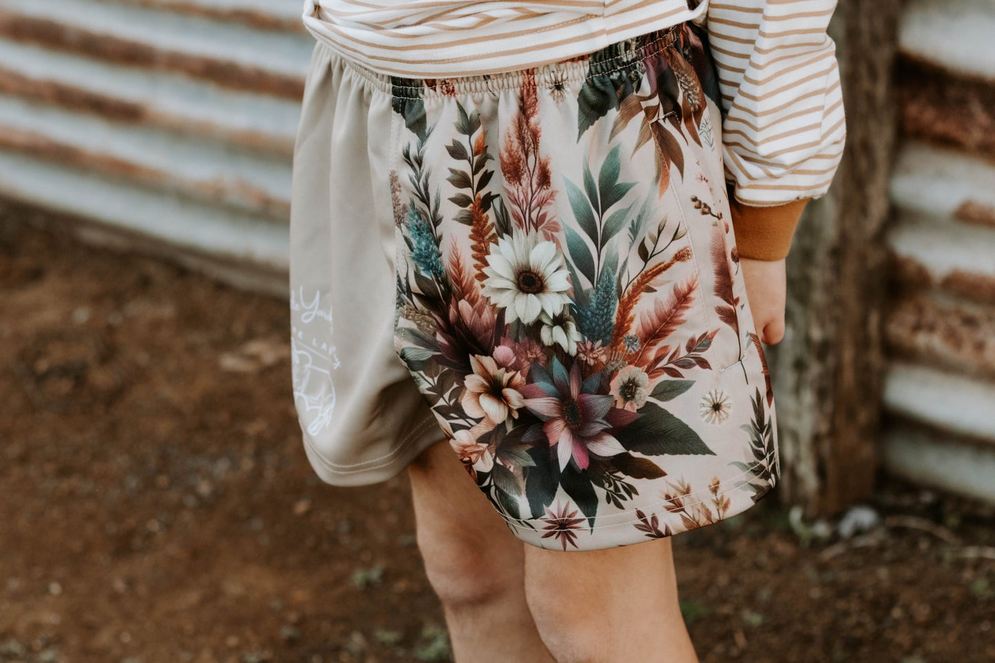 Plum floral shorts