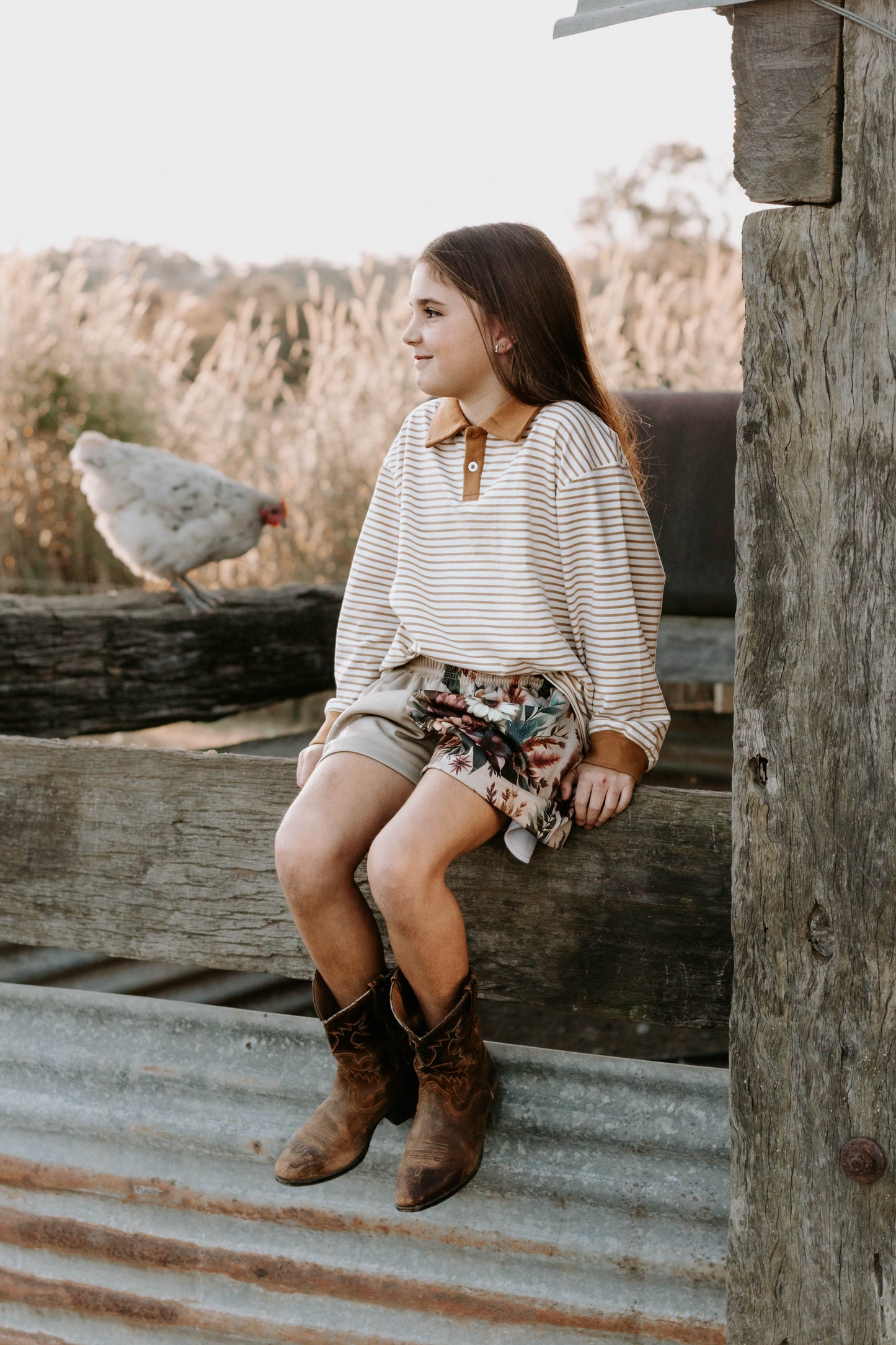 Plum floral shorts