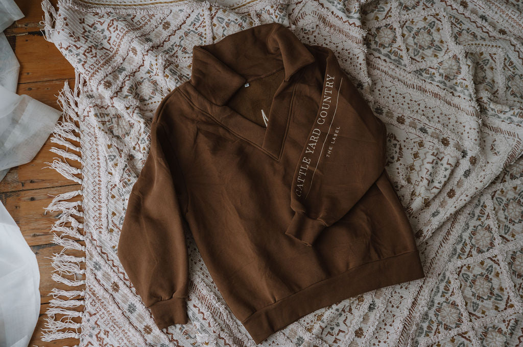 Chocolate V-Neck Jumper