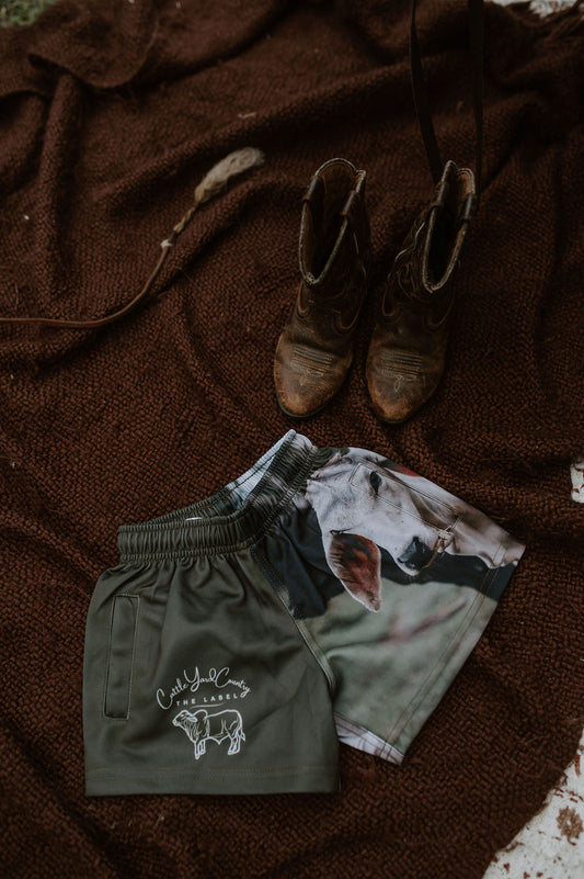 Brahman calf salt & pepper shorts