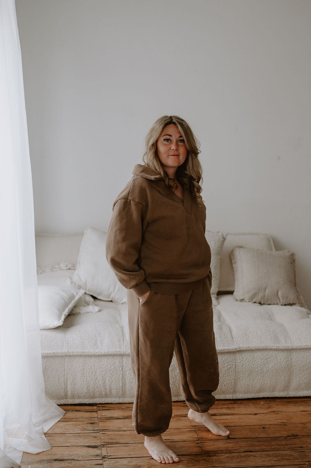 Chocolate V-Neck Jumper
