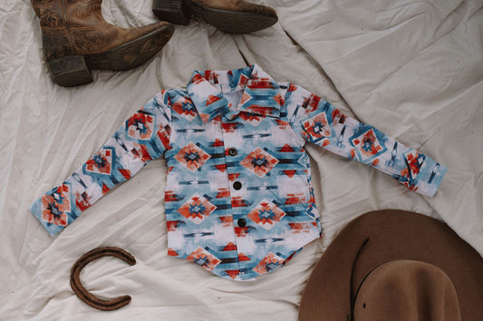 Aztec button up